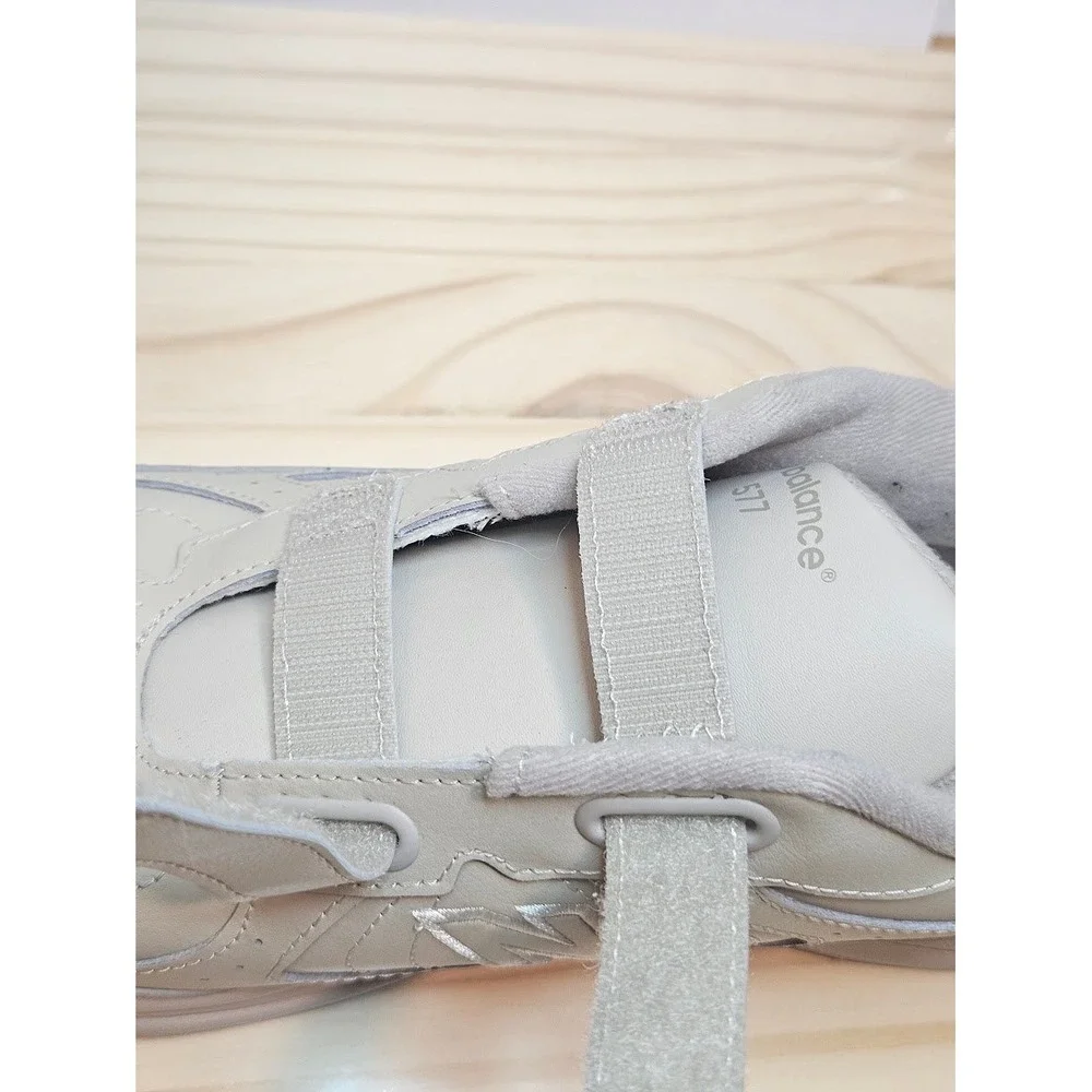 New Balance 577 Mens Walking Shoes Bone Leather Hook Loop MW577VB 10.5 2E Wide